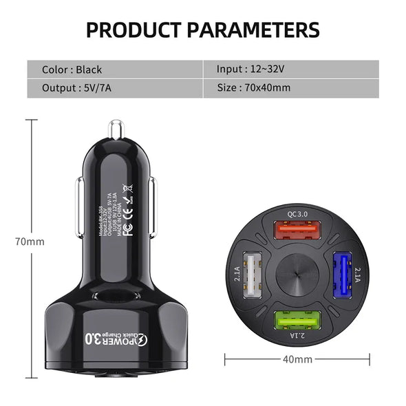 4-Ports USB Car Charger